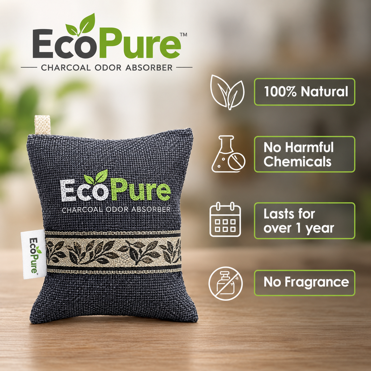EcoPure Charcoal Odor Absorber (75g)