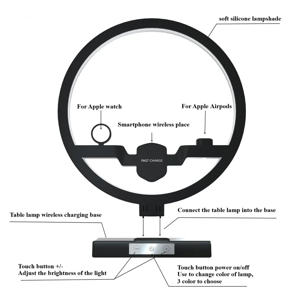 MultiCharge Lamp - Wireless Charger Lamp